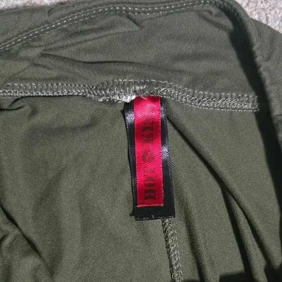 Hot Kiss Olive Green Leggings - Picture 3 of 8